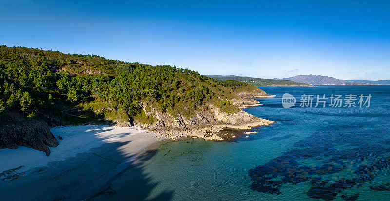 菲尼斯特雷角海滩 菲斯特拉海岸线 加利西亚全景 西班牙